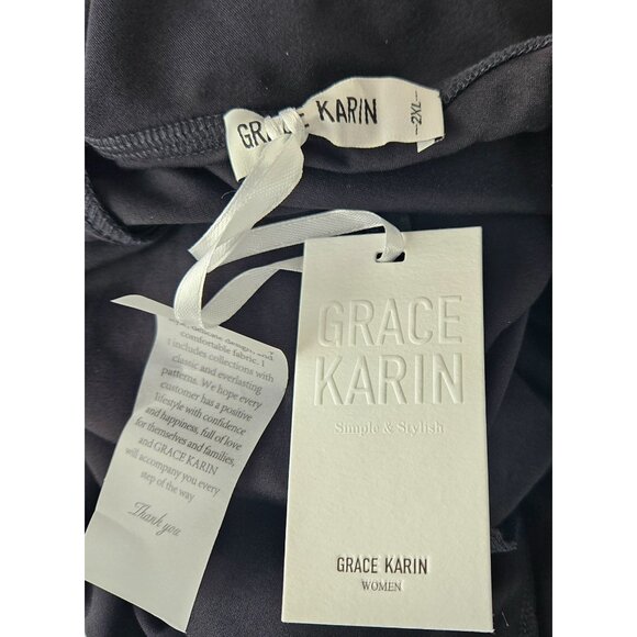 Grace Karin Womens 2XL Elegant Dress One Shoulder Ruffle Bodycon Midi Cocktail - Picture 10 of 11